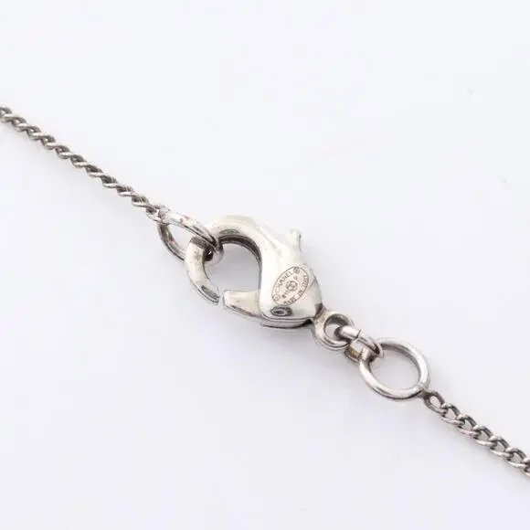 CHANEL Authentic White Logo Necklace